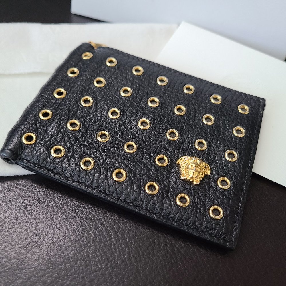 Versace Black Leather Wallet - Unisex